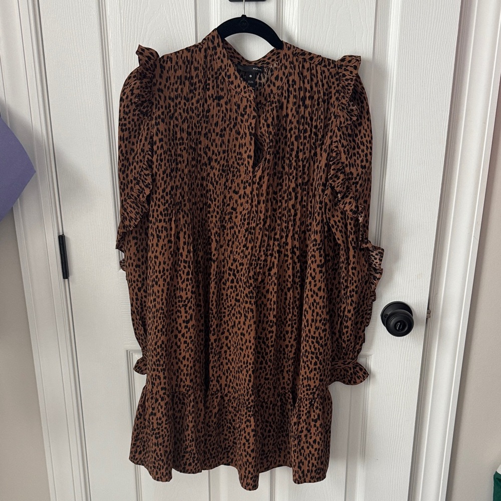 Brown Animal Print Dress